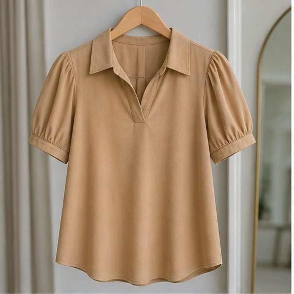 Charcoal Puff Sleeve Top